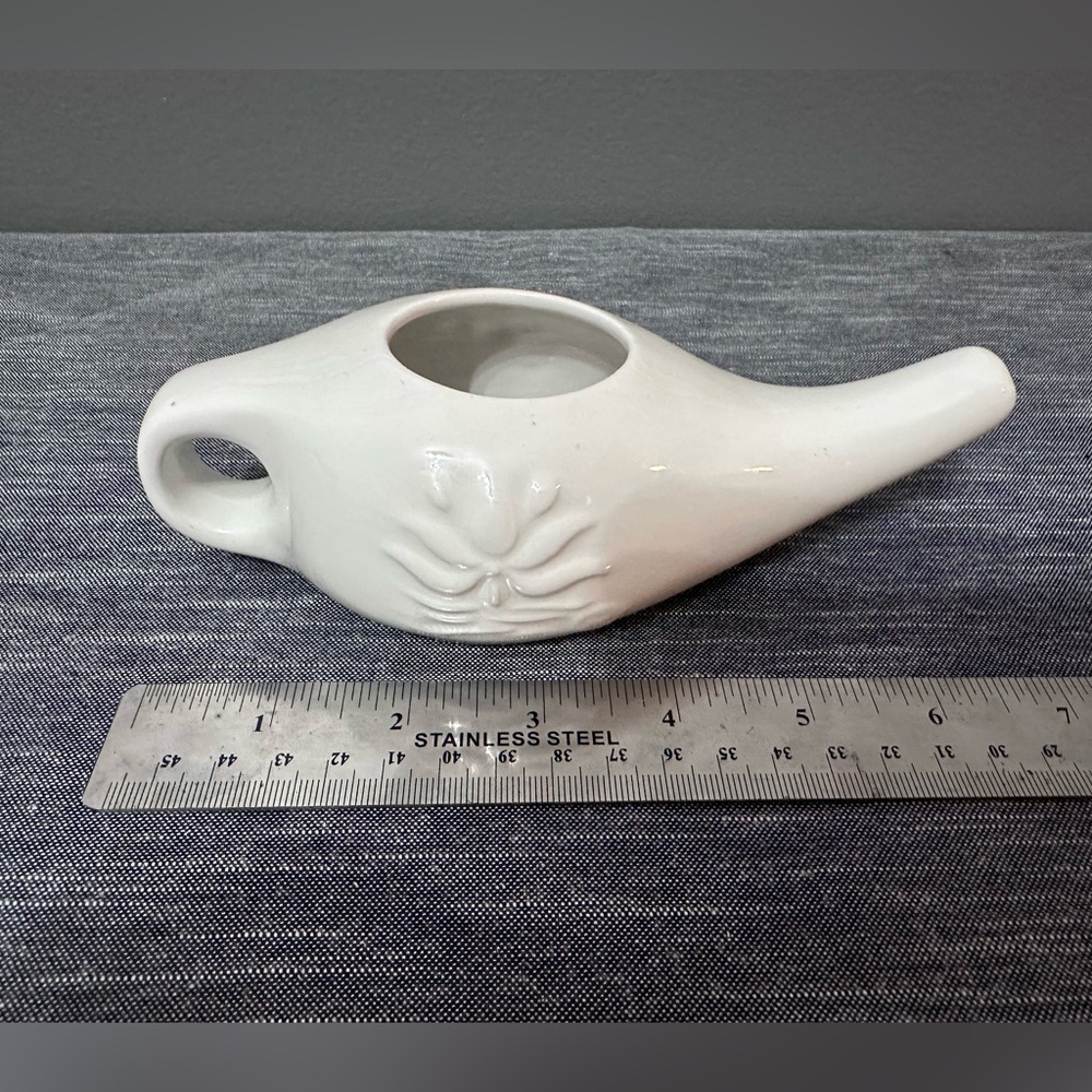 Himalayan Institute Lotus Flower Ceramic Neti Pot
